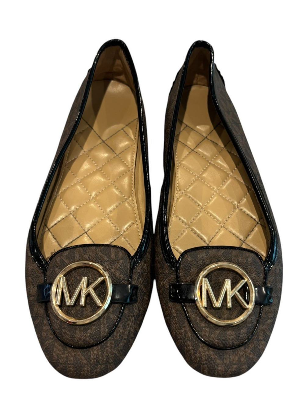 Michael Kors Fulton Brown Signature MK Logo Monogram Ballet Flats Size 8